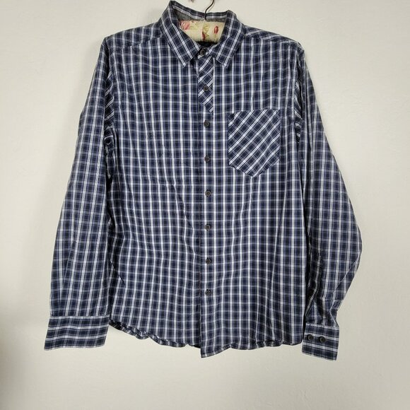 5.11 Tactical Mens Plaid Long-Sleeve Button-Up Shirt Medium Blue Casual Pocket - Picture 1 of 9